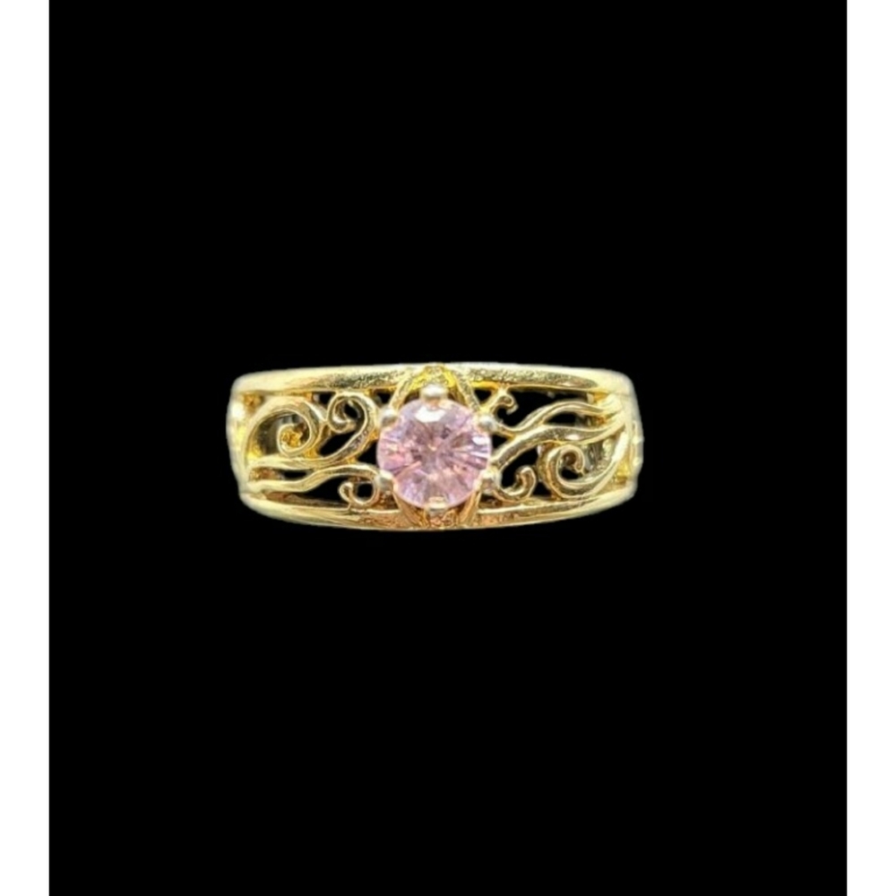 Elegant Gold Ring with Pink Stone
